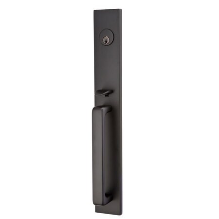 Emtek Flat Black Handleset 4829ROUUS19 4829ROUUS19